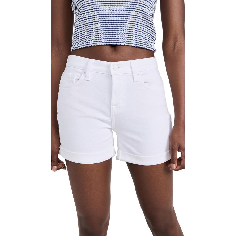 image7 For All Mankind Mens Broken Twill Mid Rolll ShortsWhite