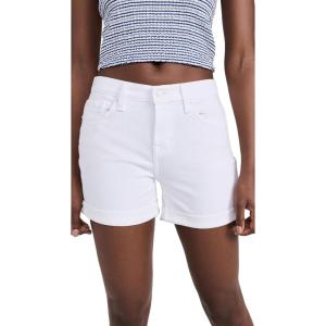 7 For All Mankind Men’s Broken Twill Mid Rolll Shorts(White)