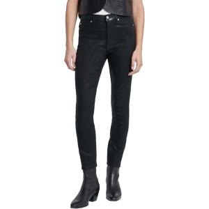 7 for All Mankind Womens Ankle Skinny Jeans(Coated Black)