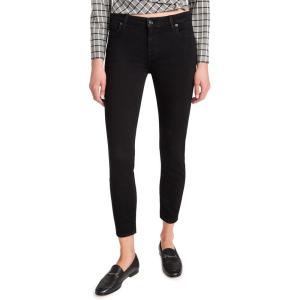 7 for All Mankind Womens Ankle Skinny Jeans(Rinse Black)