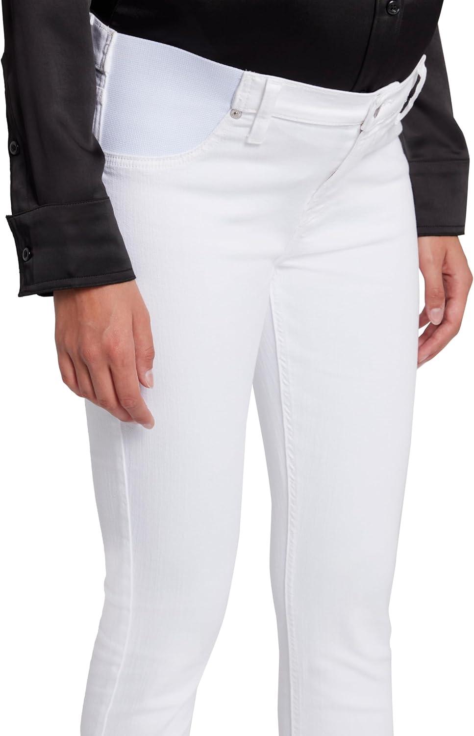 image7 For All Mankind Womens Maternity The Ankle Skinny Fit Jeans Clean White