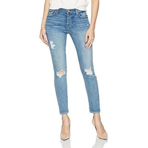image7 For All Mankind Womens Destroyed Josefina Boyfriend Mid Rise JeansLight Vintage Dahlia