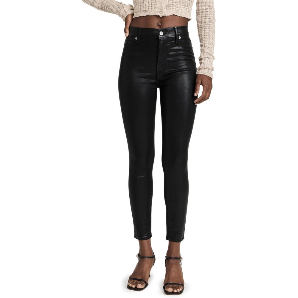 image7 for All Mankind Womens HighWaisted AnkleSkinny JeansBrblk Ctd