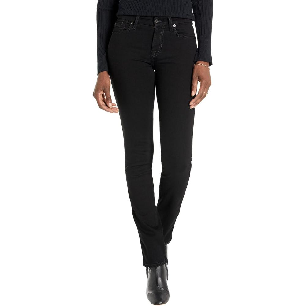 image7 for All Mankind Womens Kimmie StraightLeg JeansRinsed Black