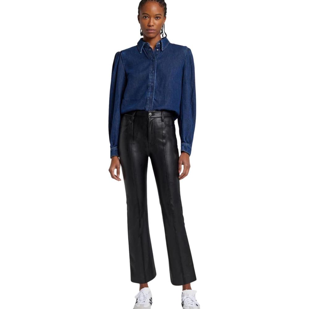 image7 for All Mankind Womens Womens HighWaisted Slim Kick Flare JeansBlack