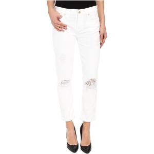 7 For All Mankind Women’s Destroyed Josefina Boyfriend Mid Rise Jeans(Clean White)
