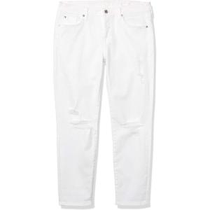 7 For All Mankind Women’s Destroyed Josefina Boyfriend Mid Rise Jeans(White Timeless)