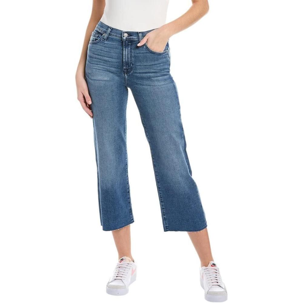 image7 for All Mankind Womens Alexa HighWaist Crop JeansDulce With Cut Hem