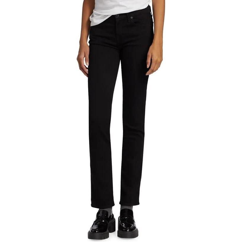 image7 for All Mankind Womens Kimmie Straight JeansJeansBlack
