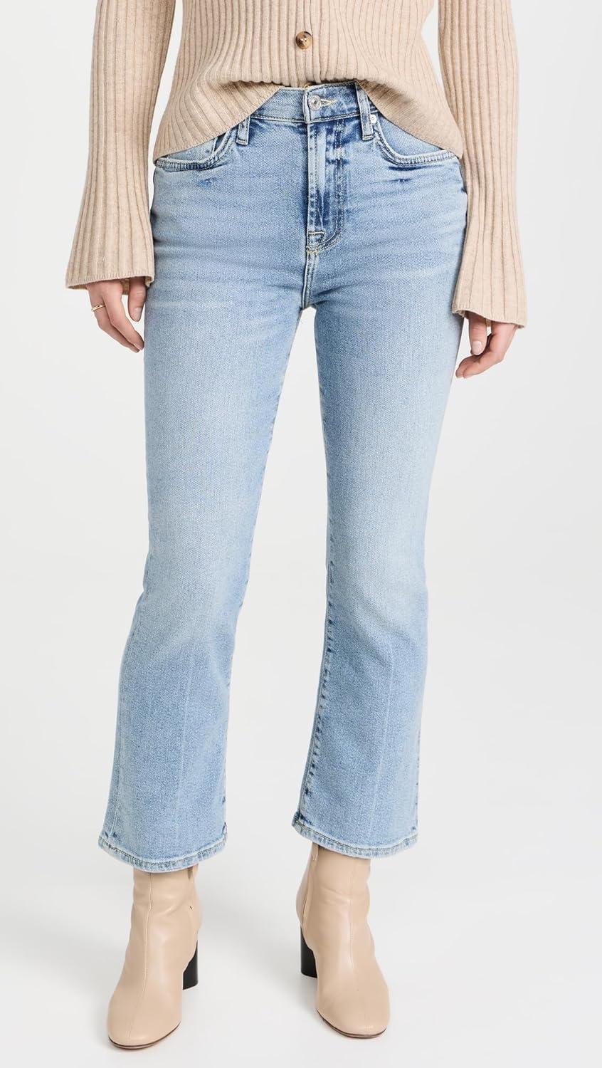 image:image7 For All Mankind Womens HighWaisted Slim Kick Fit Jeans in MustMust