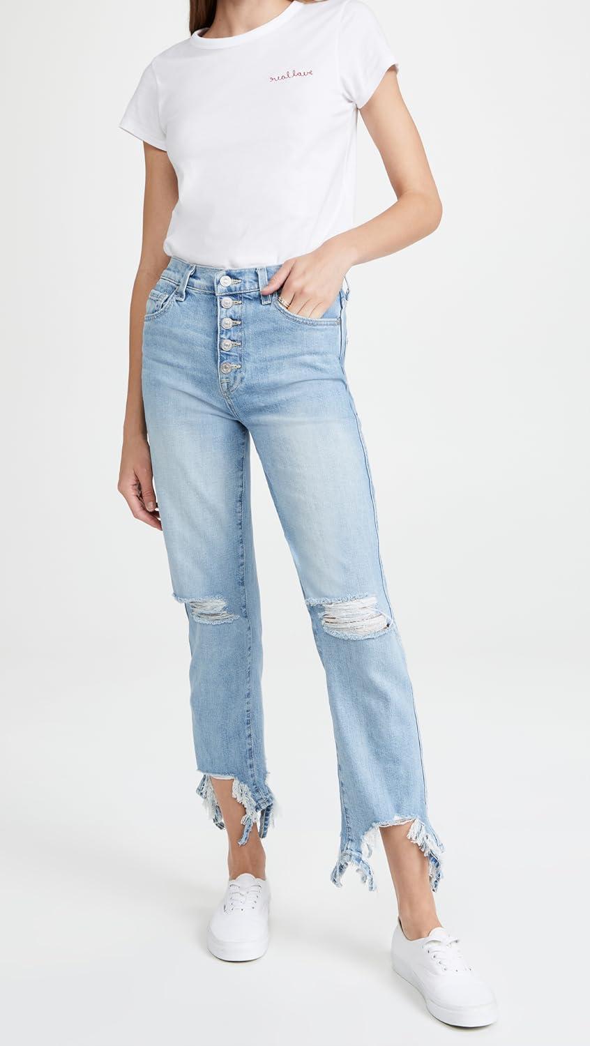image:image7 for All Mankind Womens High Waist Cropped Straight JeansBlue Breeze