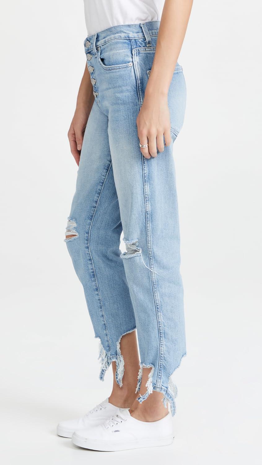 image:image7 for All Mankind Womens High Waist Cropped Straight JeansBlue Breeze