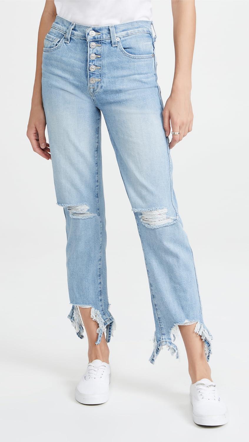 image:image7 for All Mankind Womens High Waist Cropped Straight JeansBlue Breeze