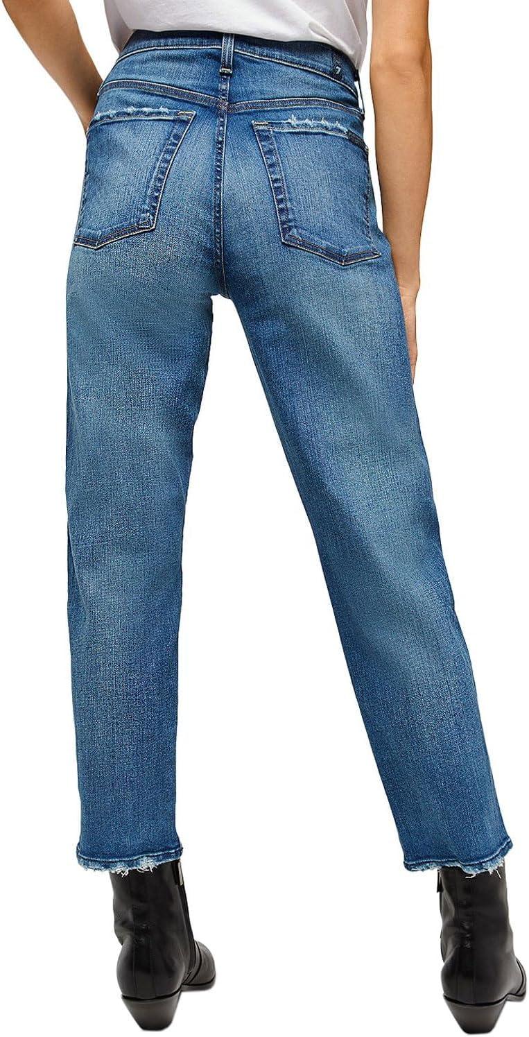image:image7 for All Mankind Womens High Waist Cropped Straight JeansDistressed Authentic Light