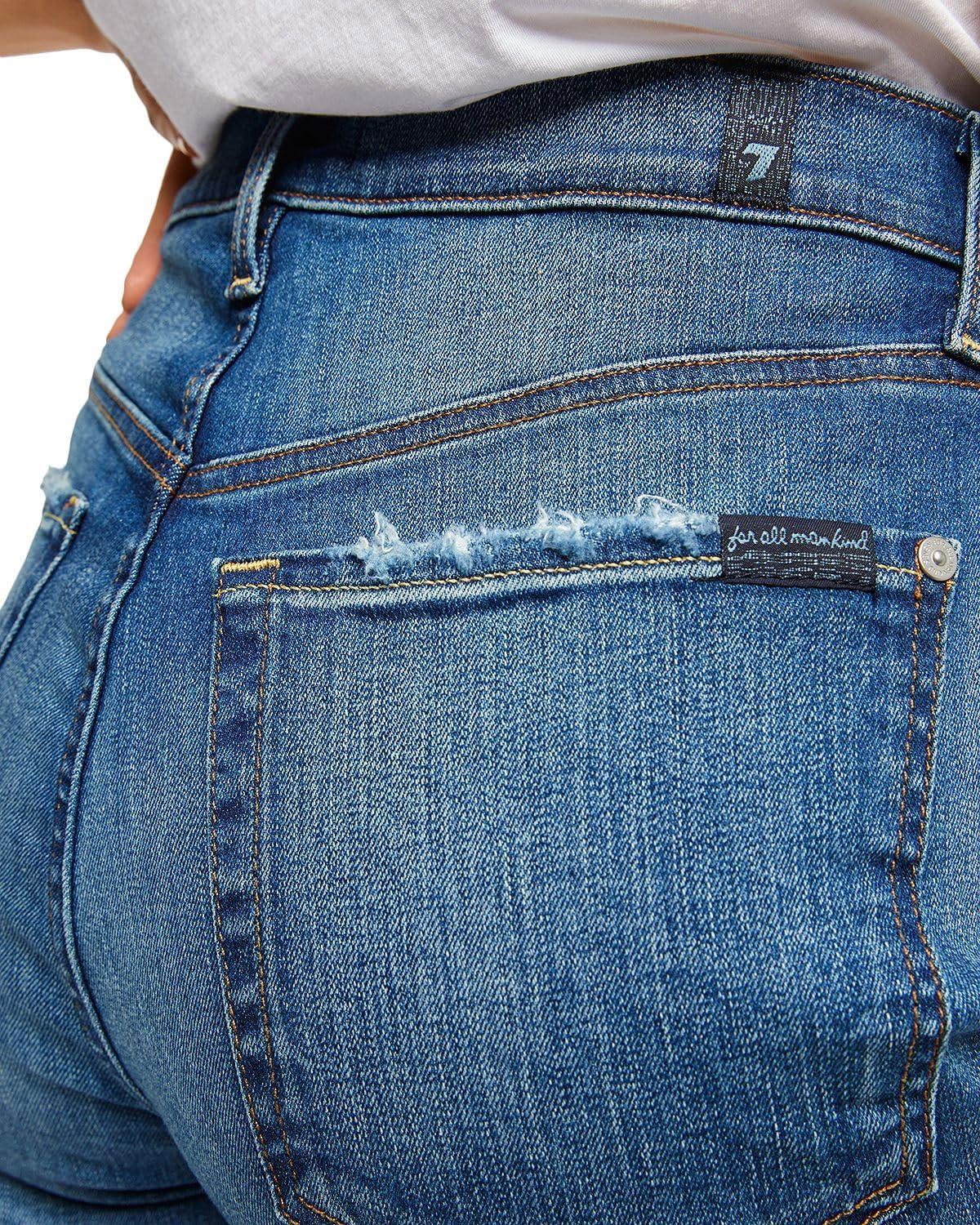 image:image7 for All Mankind Womens High Waist Cropped Straight JeansDistressed Authentic Light