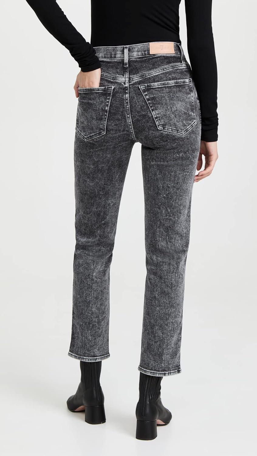 image:image7 for All Mankind Womens High Waist Cropped Straight JeansLuxe Vintage Felix Black