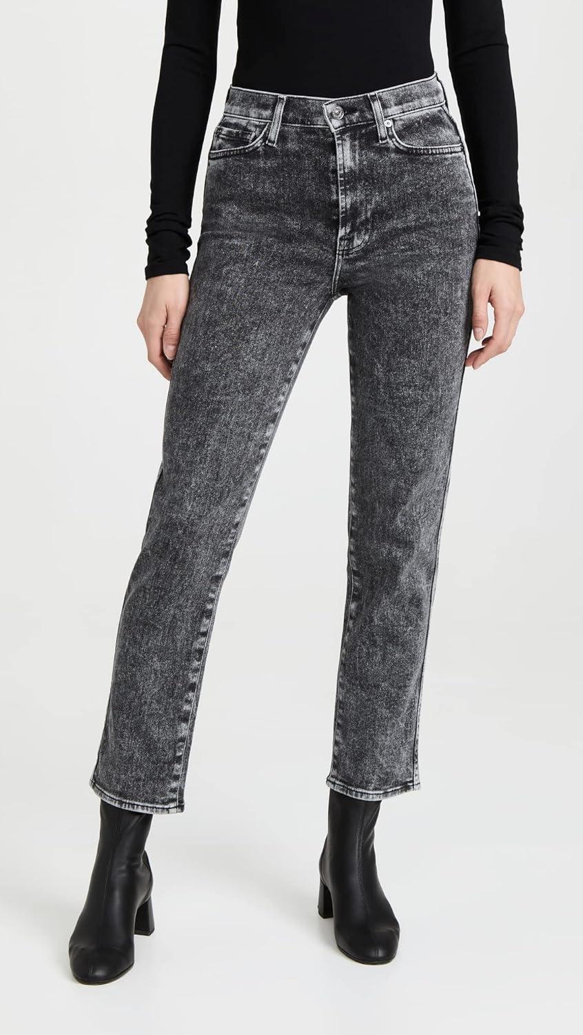 image:image7 for All Mankind Womens High Waist Cropped Straight JeansLuxe Vintage Felix Black