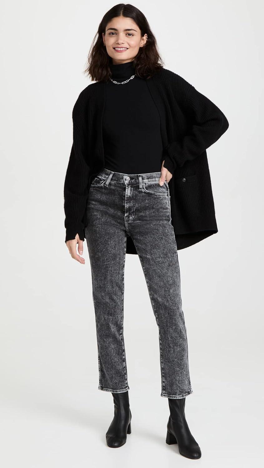image:image7 for All Mankind Womens High Waist Cropped Straight JeansLuxe Vintage Felix Black