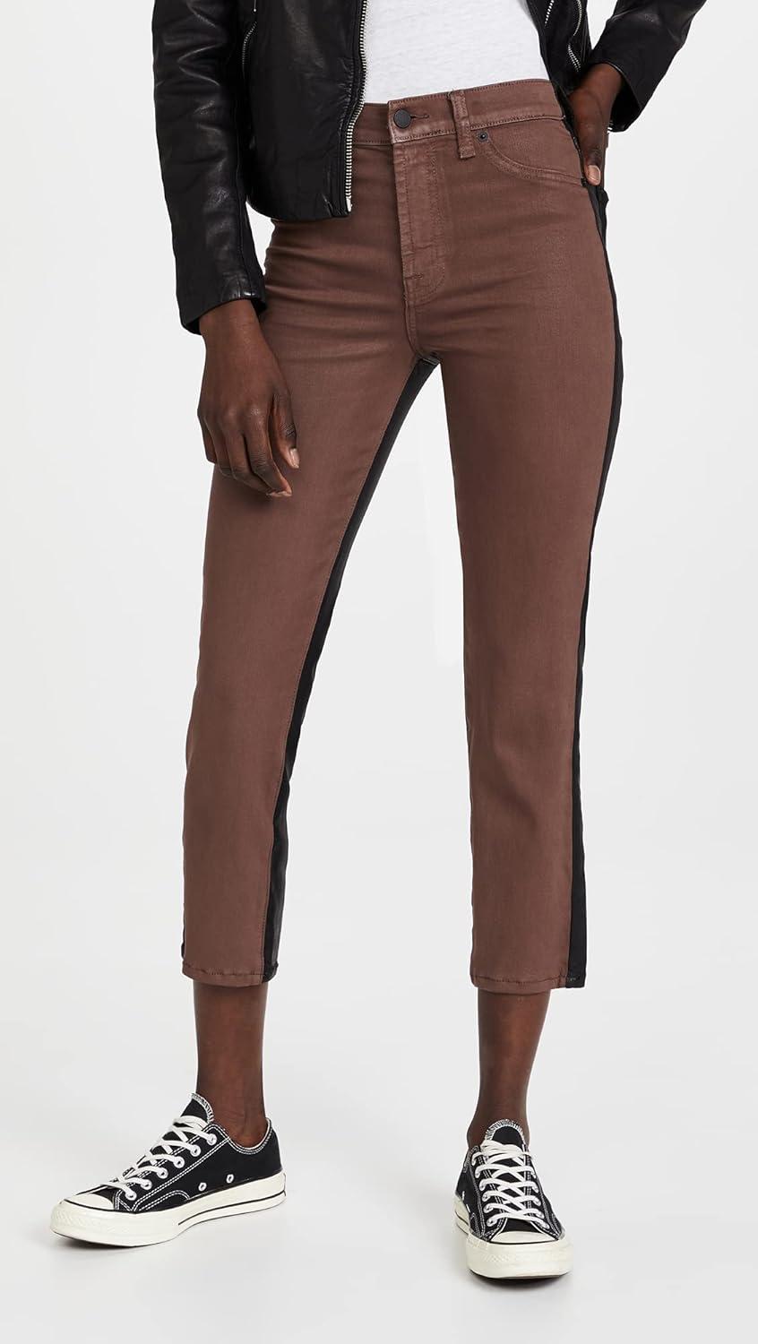 image:image7 for All Mankind Womens High Waist Cropped Straight JeansMilk Chocolate Black