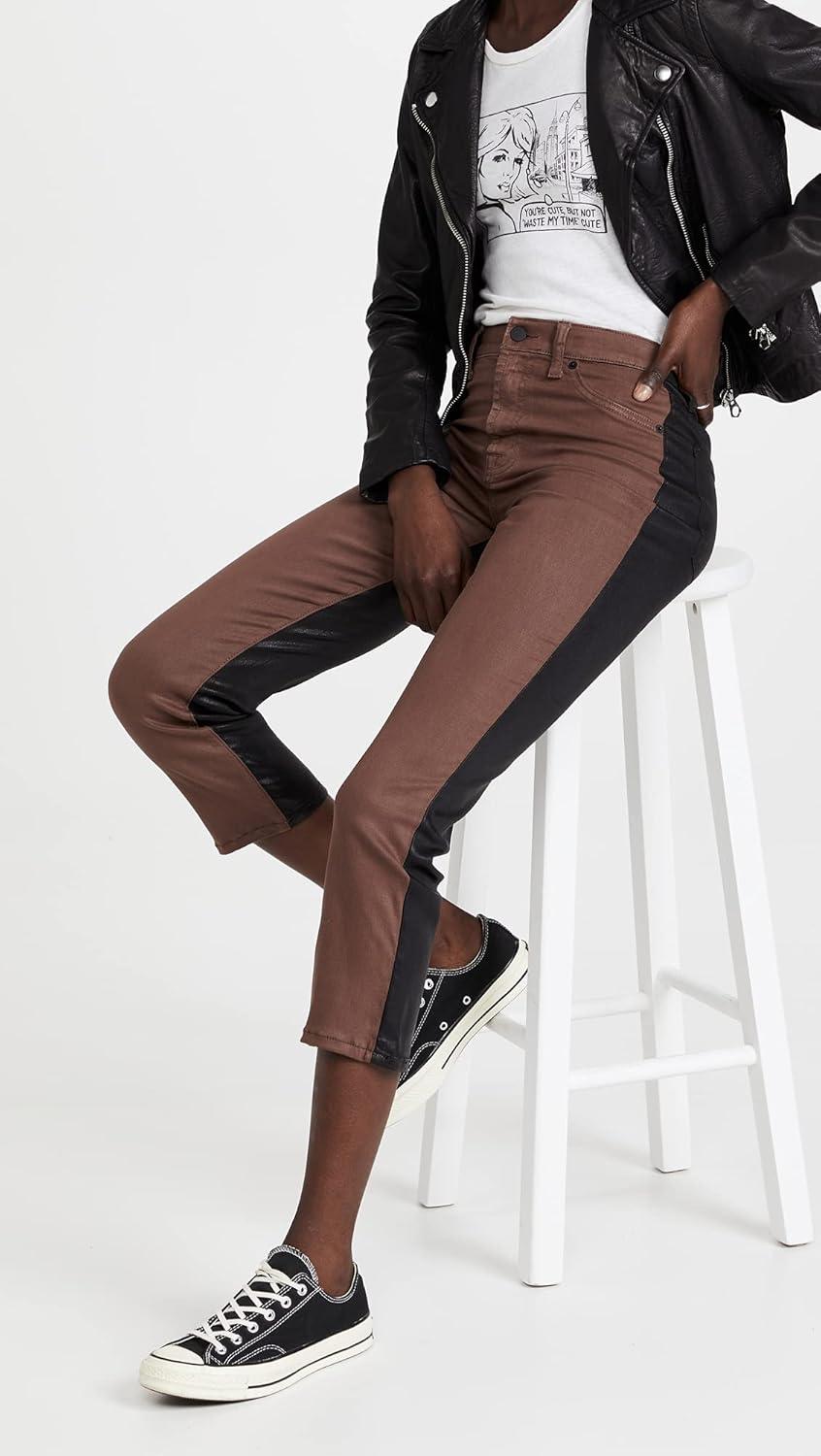 image:image7 for All Mankind Womens High Waist Cropped Straight JeansMilk Chocolate Black