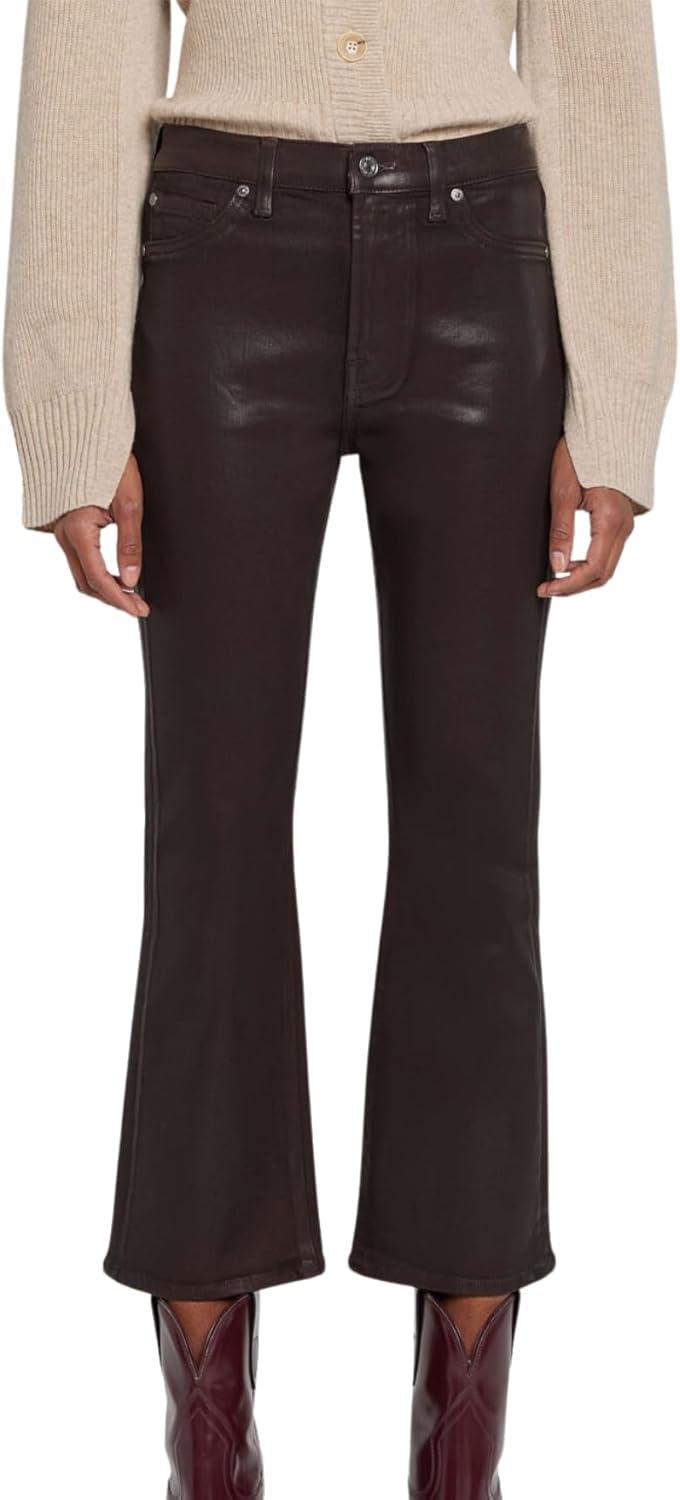 image:image7 for All Mankind Womens HighWaisted Slim Kick Flare PantsChocolate Coated