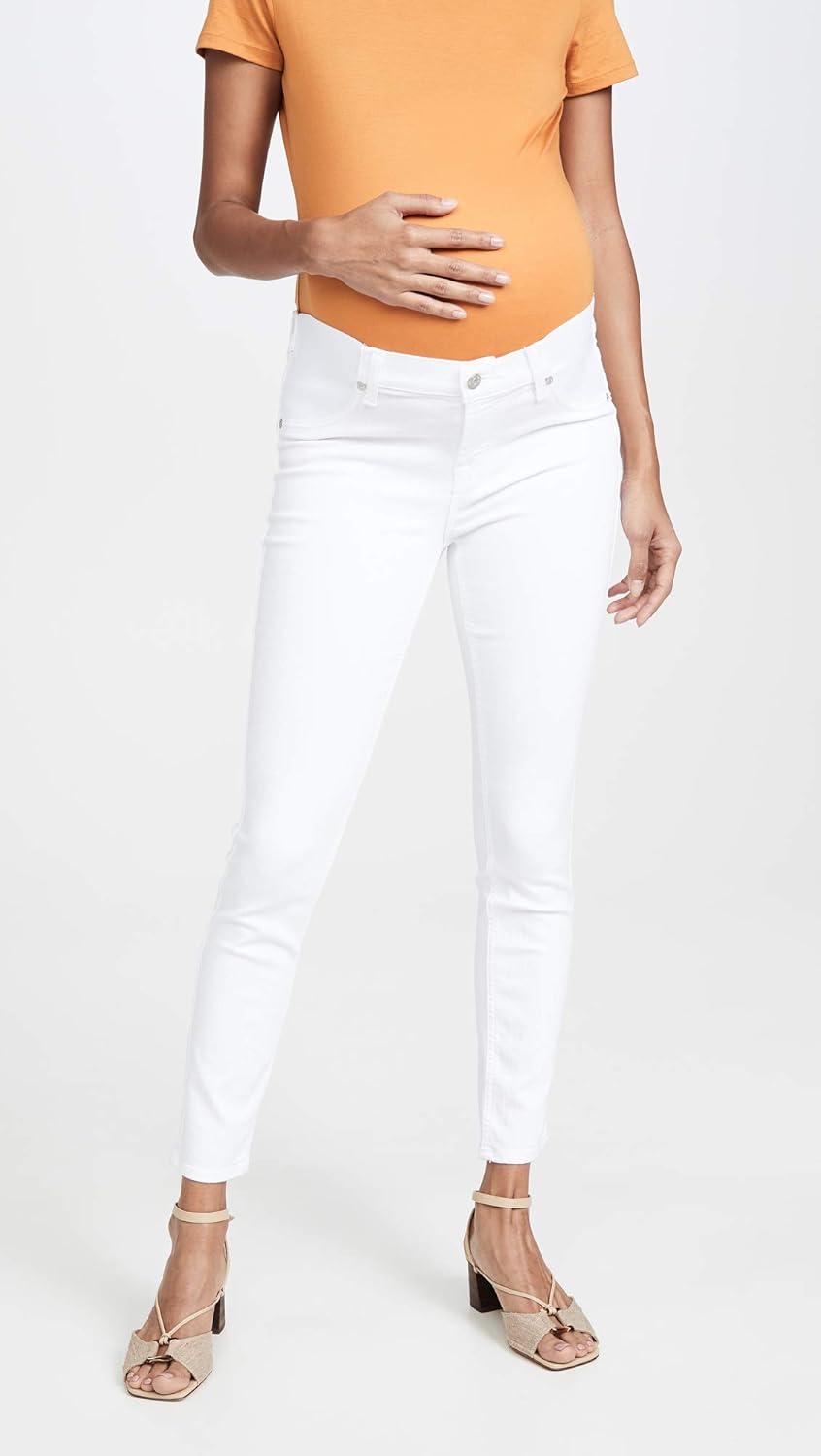 image:image7 for All Mankind Womens Maternity The Ankle Skinny Fit JeansClean White