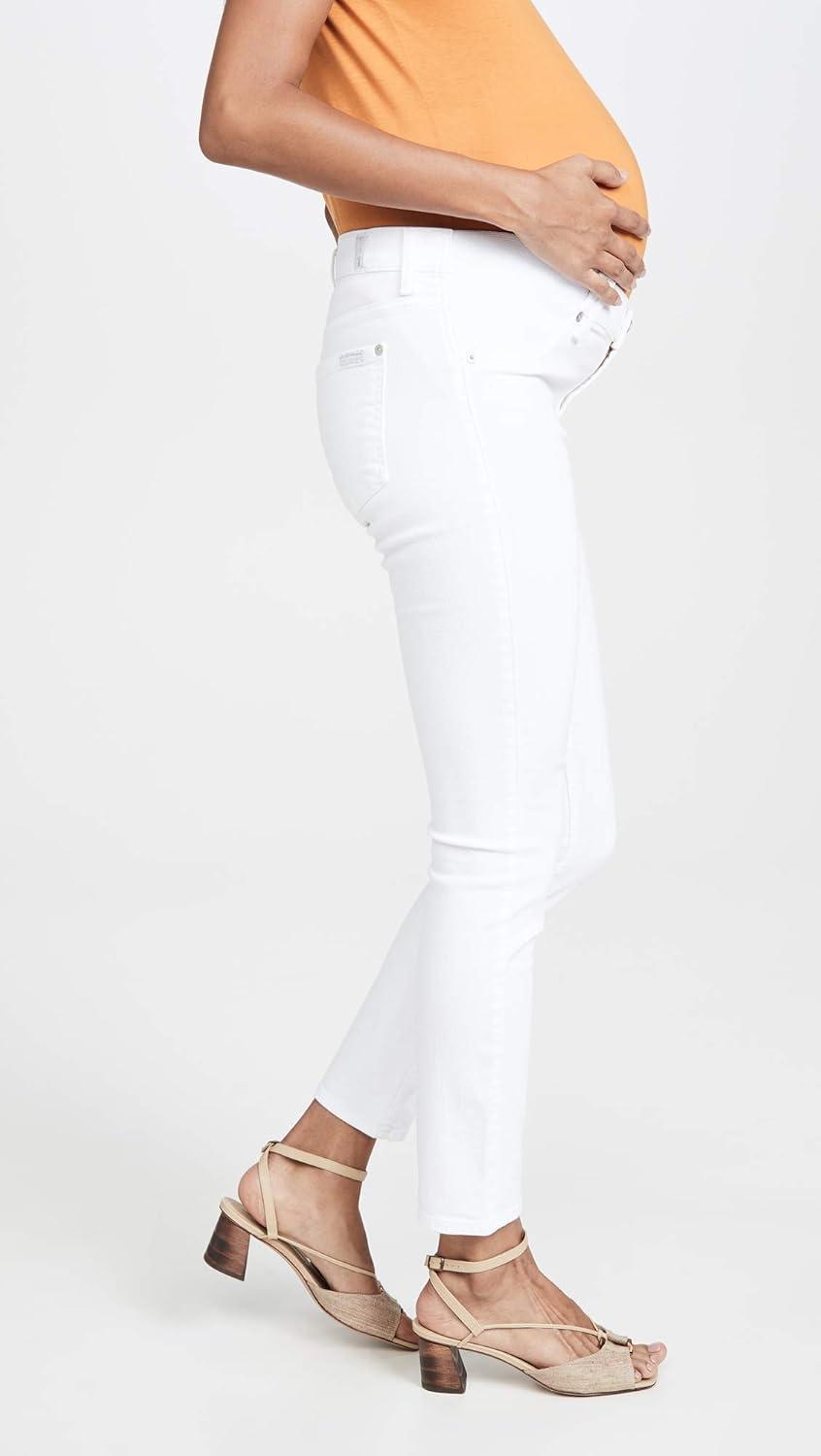 image:image7 for All Mankind Womens Maternity The Ankle Skinny Fit JeansClean White