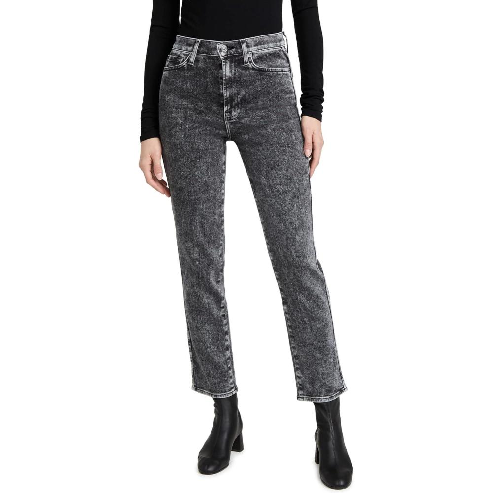 image:image7 for All Mankind Womens High Waist Cropped Straight JeansLuxe Vintage Felix Black