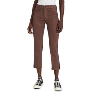 7 for All Mankind Womens High Waist Cropped Straight Jeans(Milk Chocolate/ Black)