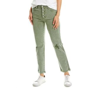7 for All Mankind Womens High Waist Cropped Straight Jeans(Mineral Olive)
