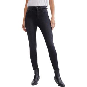7 For All Mankind Women’s Standard, Petite High Waist Skinny in Essex(Black Wash)