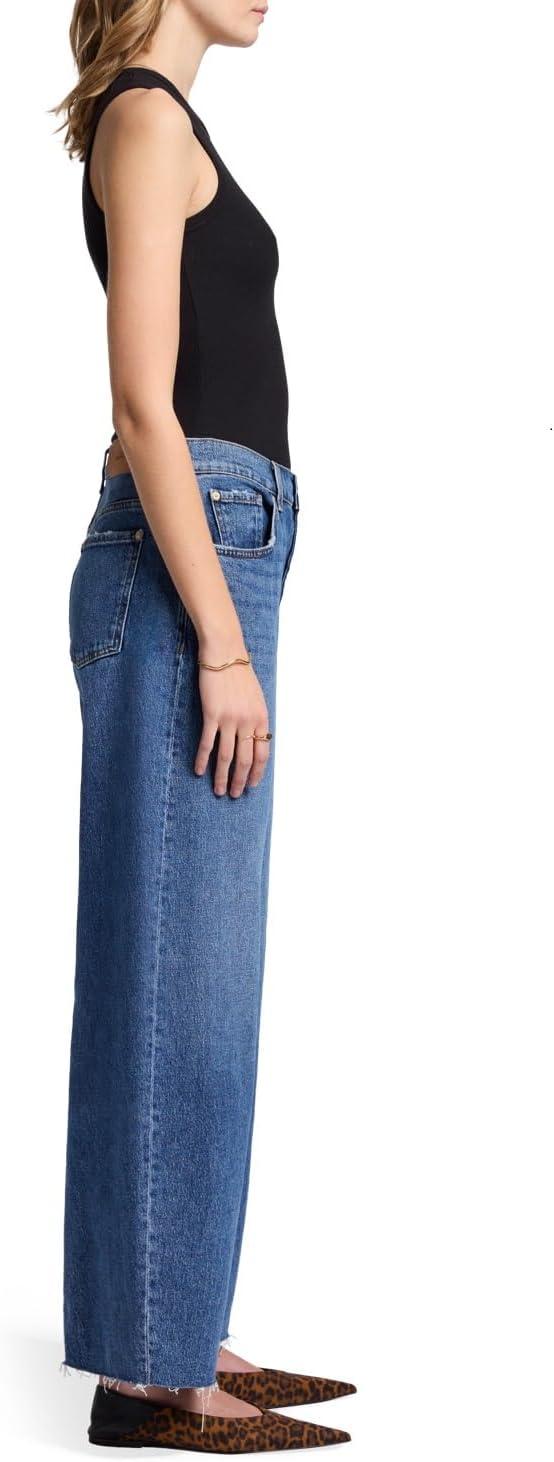 image:image7 For All Mankind Womens Bonnie Curvilinear Barrel Leg Raw Cut JeansSanta Cruz