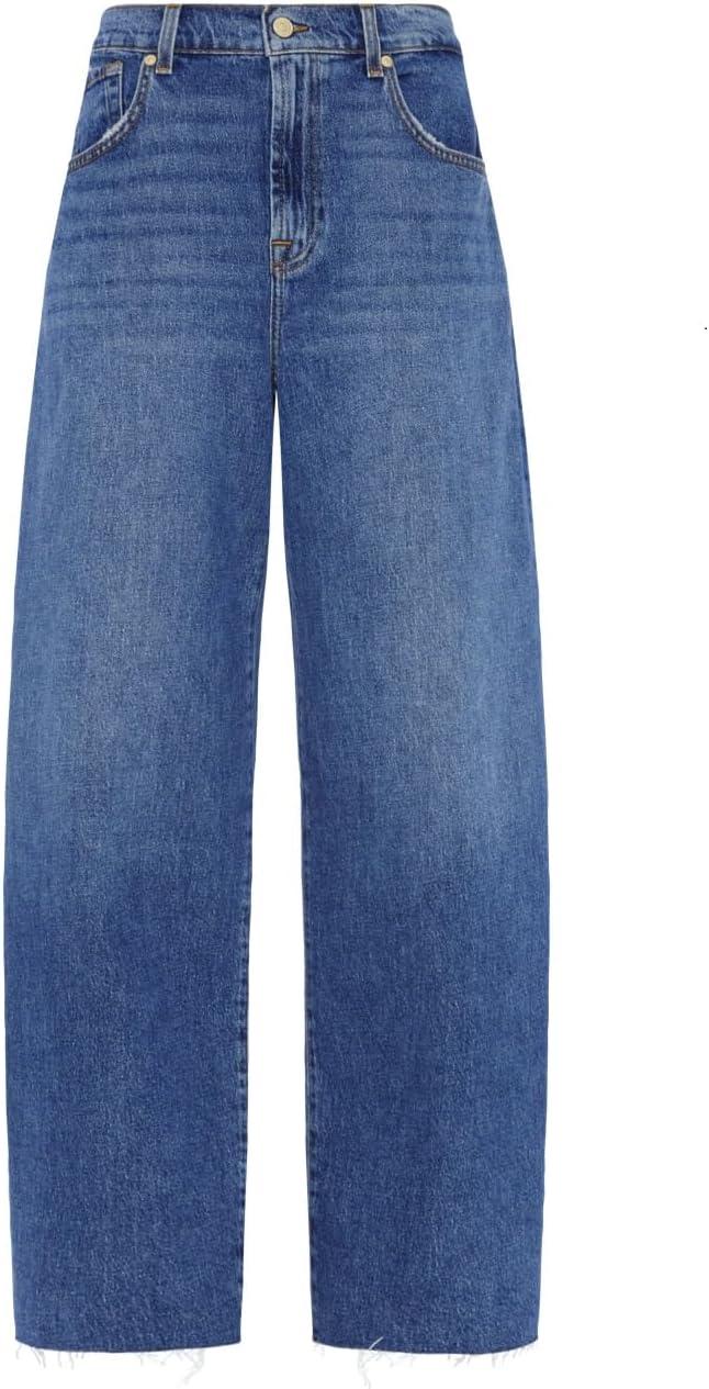image:image7 For All Mankind Womens Bonnie Curvilinear Barrel Leg Raw Cut JeansSanta Cruz