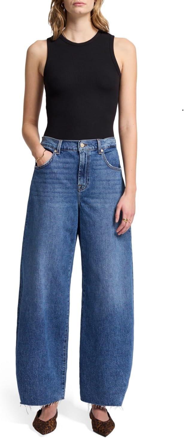 image:image7 For All Mankind Womens Bonnie Curvilinear Barrel Leg Raw Cut JeansSanta Cruz