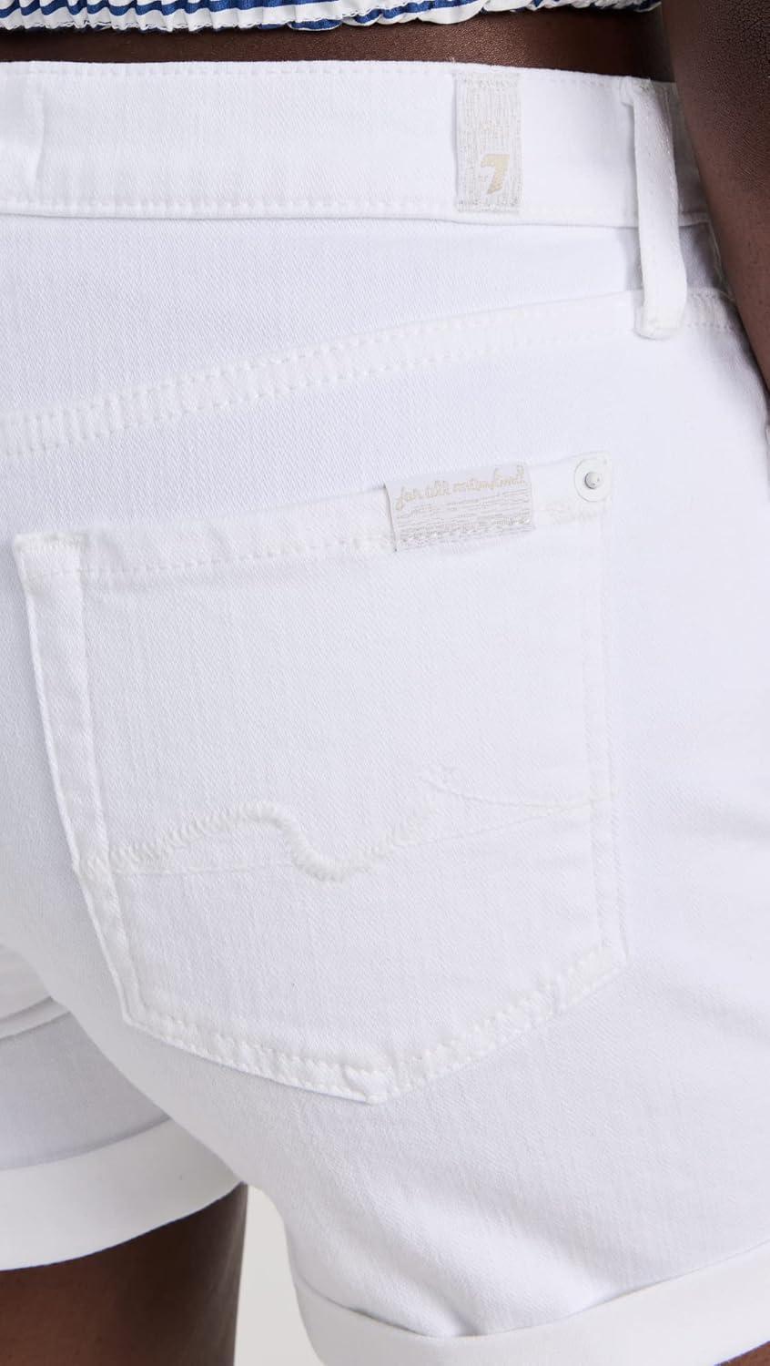 image:image7 For All Mankind Womens Broken Twill Mid Roll ShortsWhite