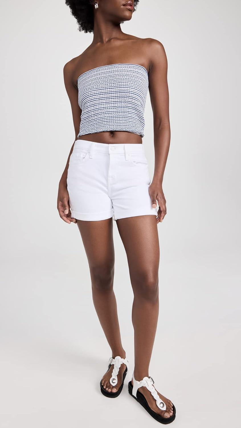 image:image7 For All Mankind Womens Broken Twill Mid Roll ShortsWhite