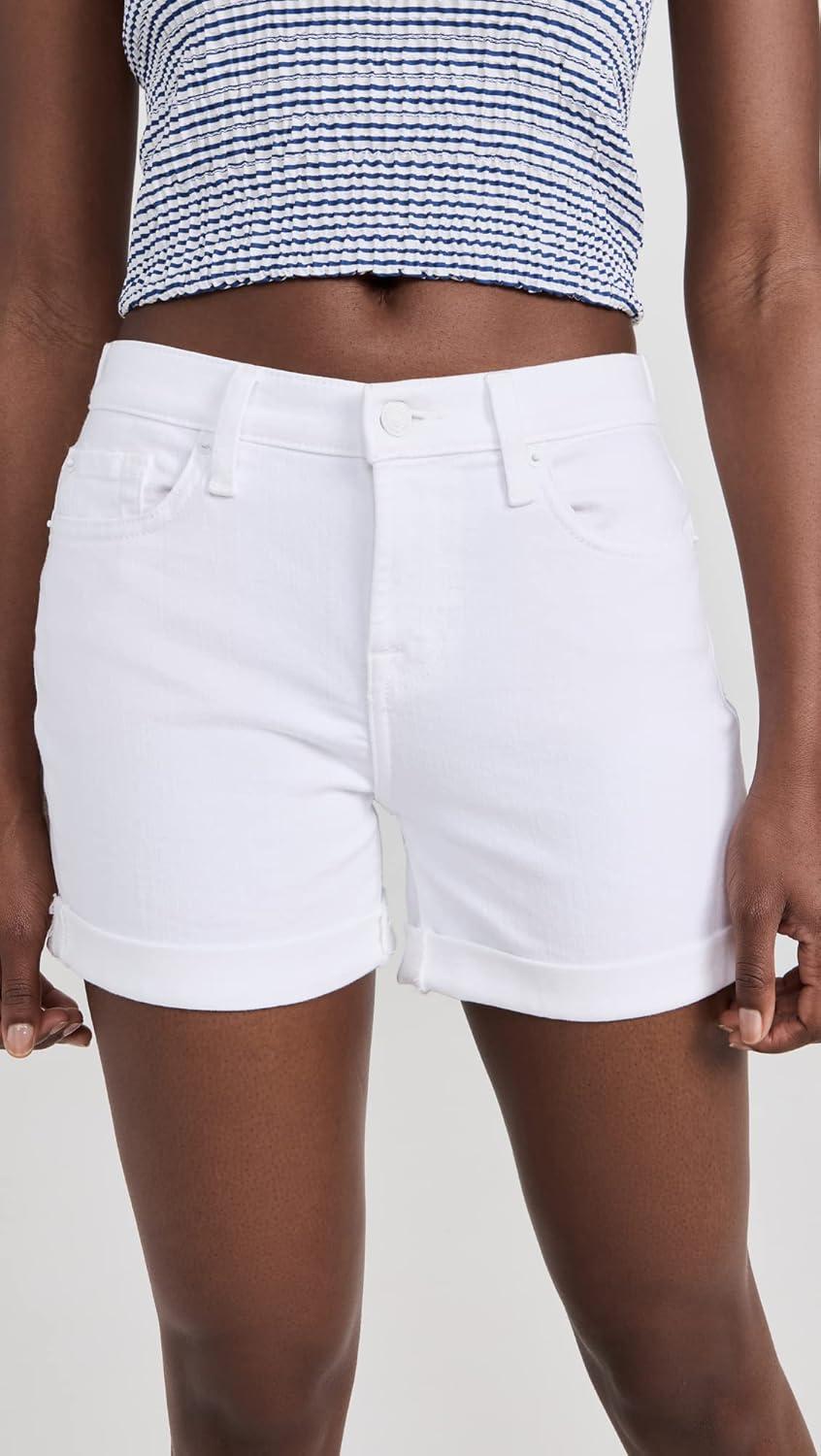 image:image7 For All Mankind Womens Broken Twill Mid Roll ShortsWhite