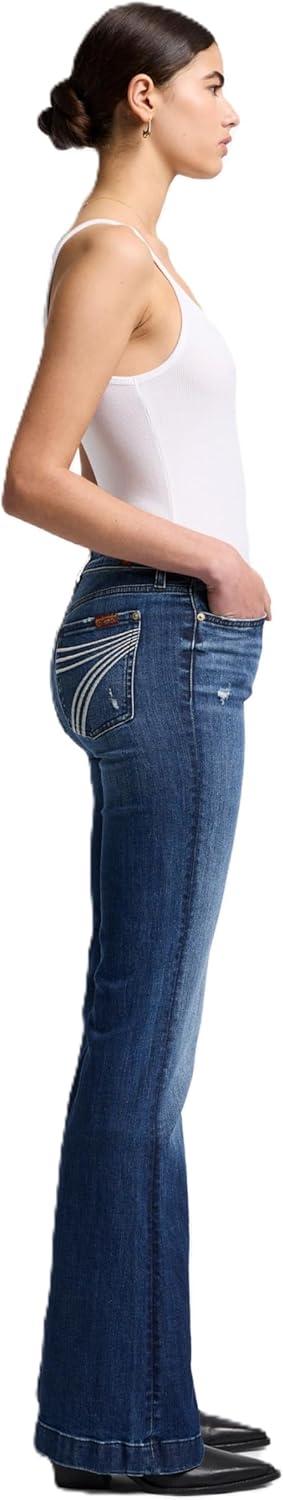 image:image7 For All Mankind Womens Slim Illusion Dojo Wide Leg Trouser JeansLake Blue