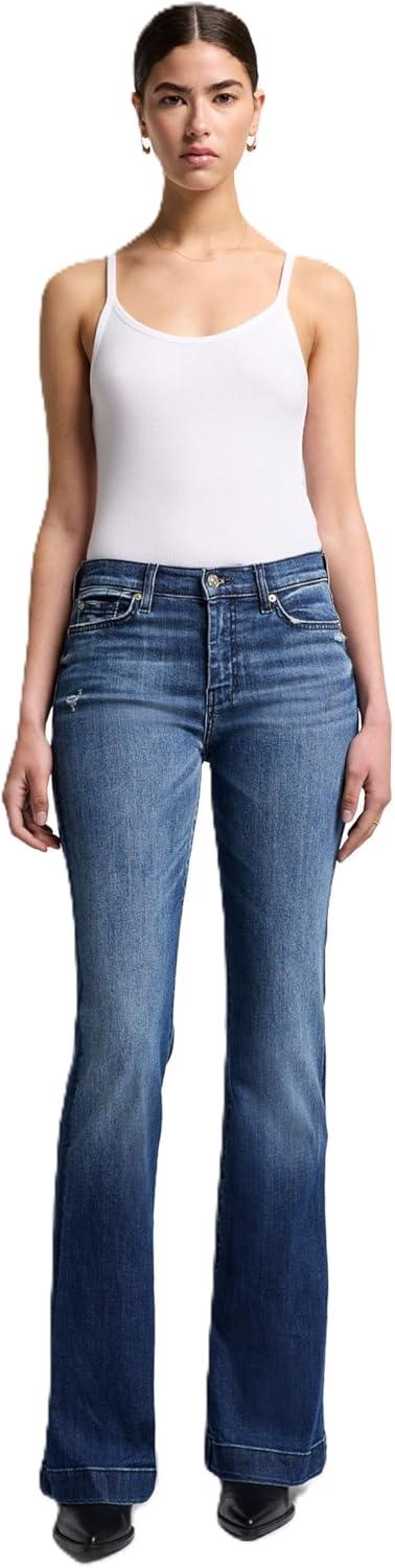 image:image7 For All Mankind Womens Slim Illusion Dojo Wide Leg Trouser JeansLake Blue