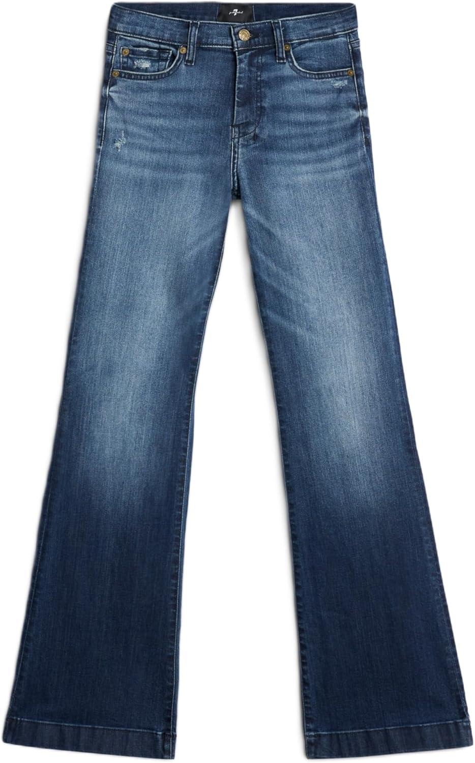 image:image7 For All Mankind Womens Slim Illusion Dojo Wide Leg Trouser JeansLake Blue
