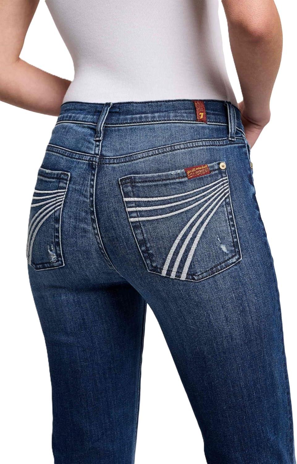 image:image7 For All Mankind Womens Slim Illusion Dojo Wide Leg Trouser JeansLake Blue