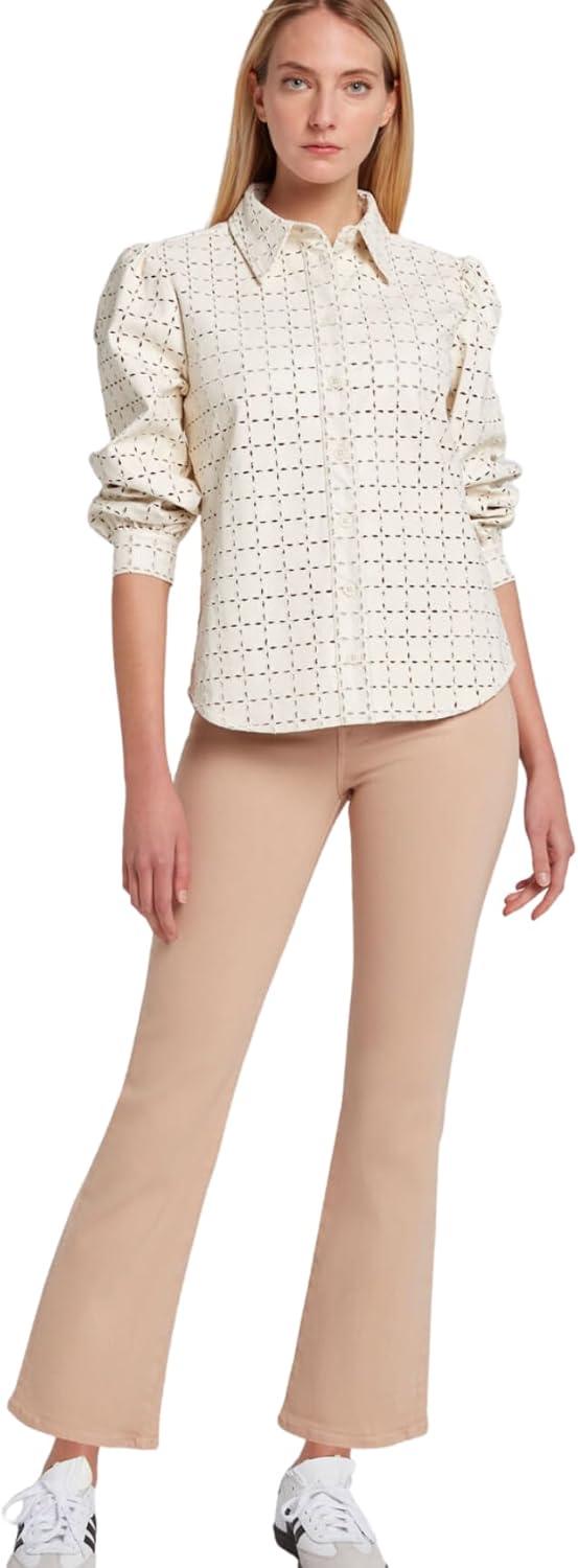 image:image7 for All Mankind Womens HighWaisted Slim Kick Flare PantsCaramel Coated