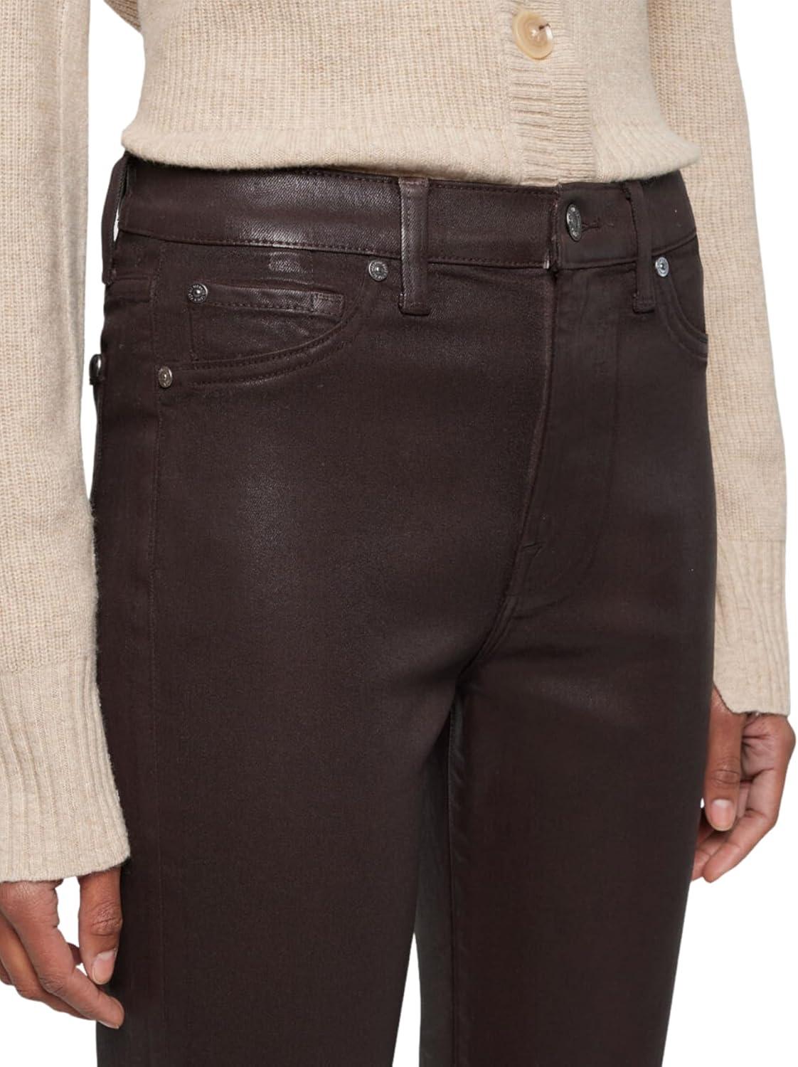 image:image7 for All Mankind Womens HighWaisted Slim Kick Flare PantsChocolate Coated
