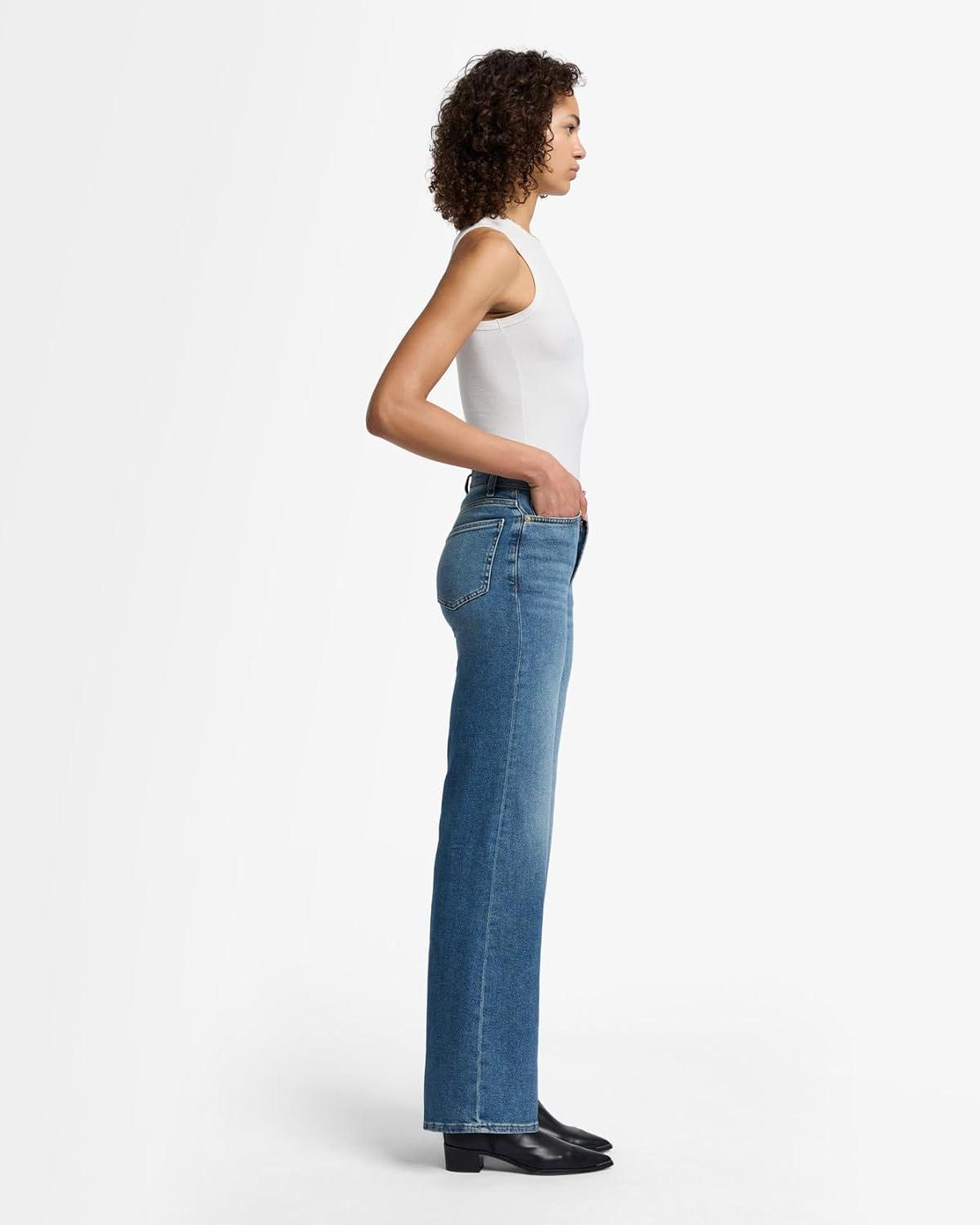 image:image7 for All Mankind Womens Luxe Vintage Ultra High Rise Jo Wide Leg JeansSea Level