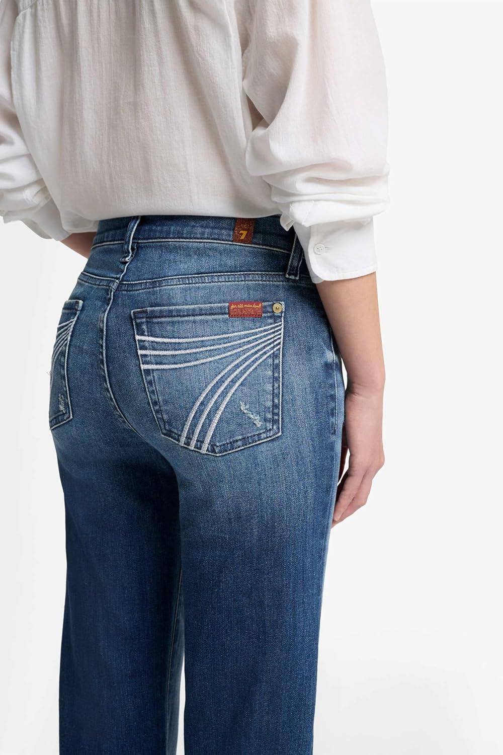 image:image7 for All Mankind Womens Petite Size The Tailorless Dojo Trouser Jean Short InseamLake Blue