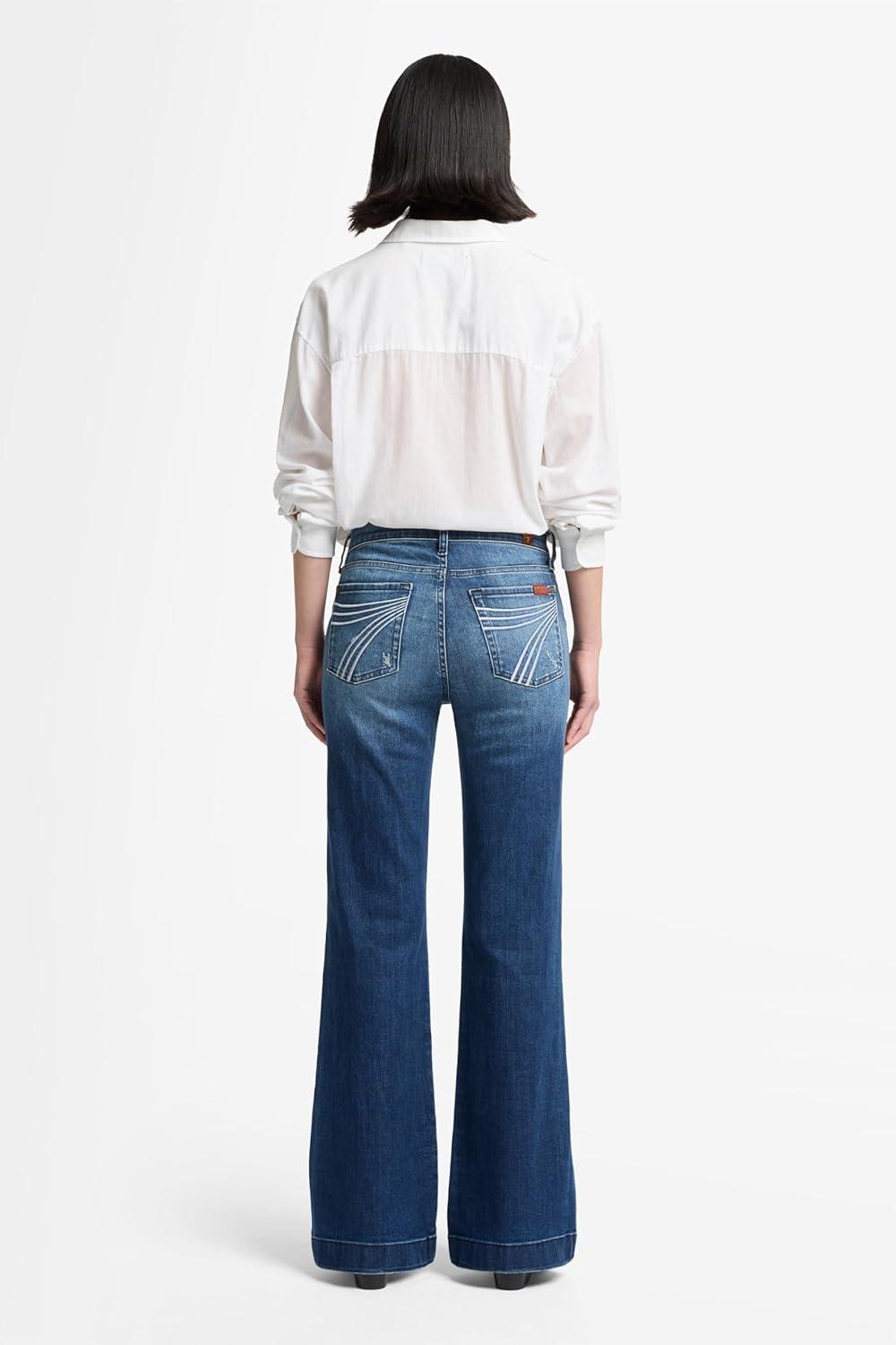 image:image7 for All Mankind Womens Petite Size The Tailorless Dojo Trouser Jean Short InseamLake Blue