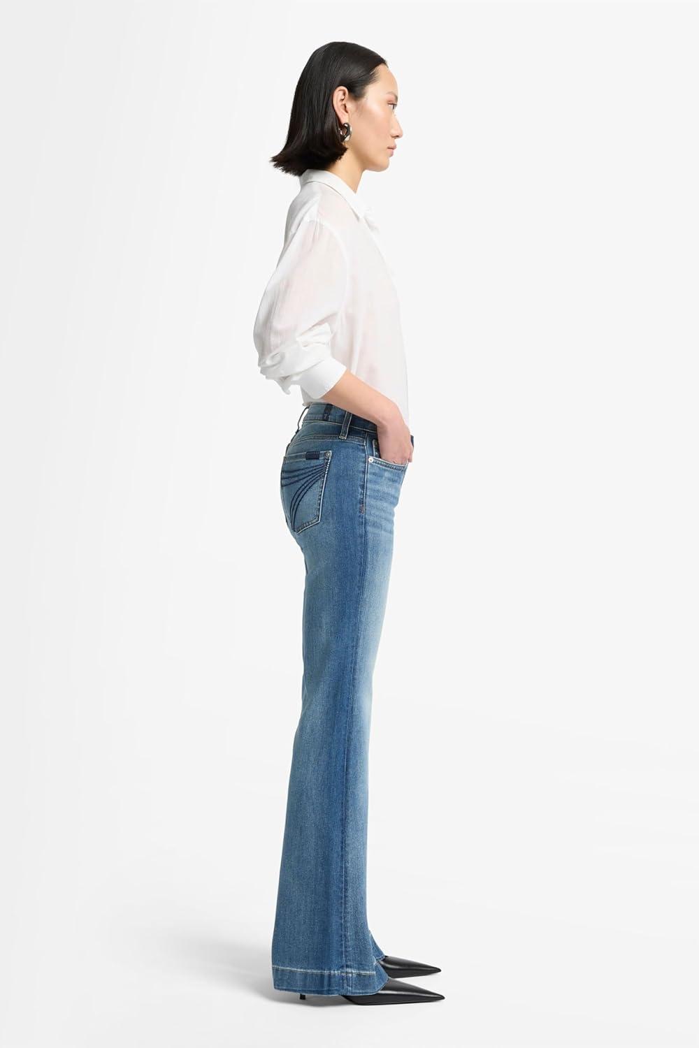 image:image7 for All Mankind Womens Slim Illusion Dojo Wide Leg Trouser Jeans 30Driftwood
