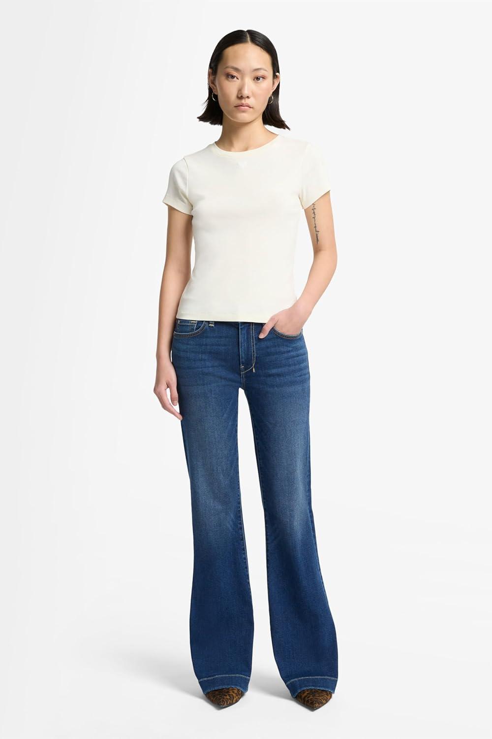 image:image7 for All Mankind Womens Slim Illusion Dojo Wide Leg Trouser Jeans 30Medium Melrose