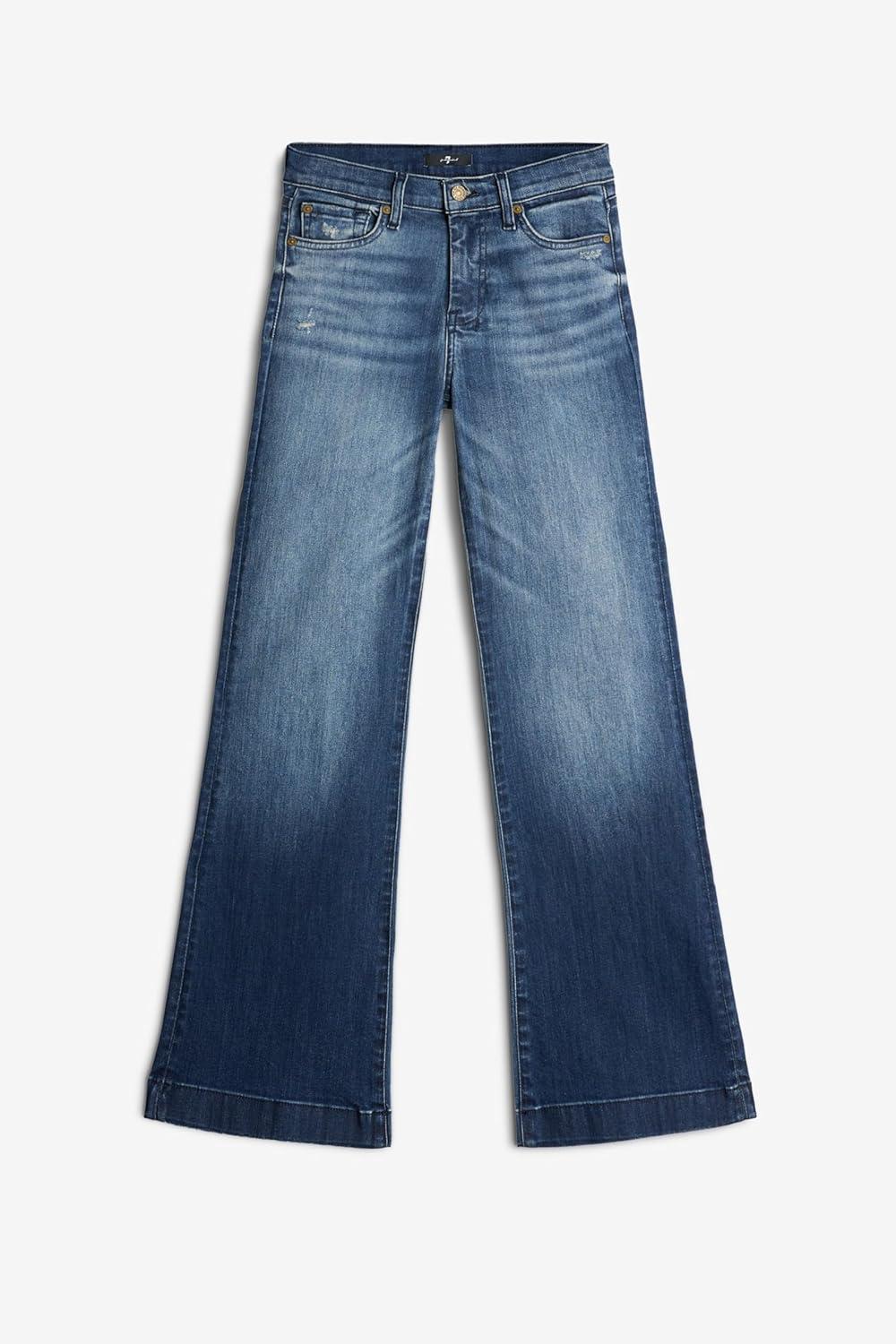 image:image7 for All Mankind Womens Slim Illusion Dojo Wide Leg Trouser Jeans 30Pond Blue