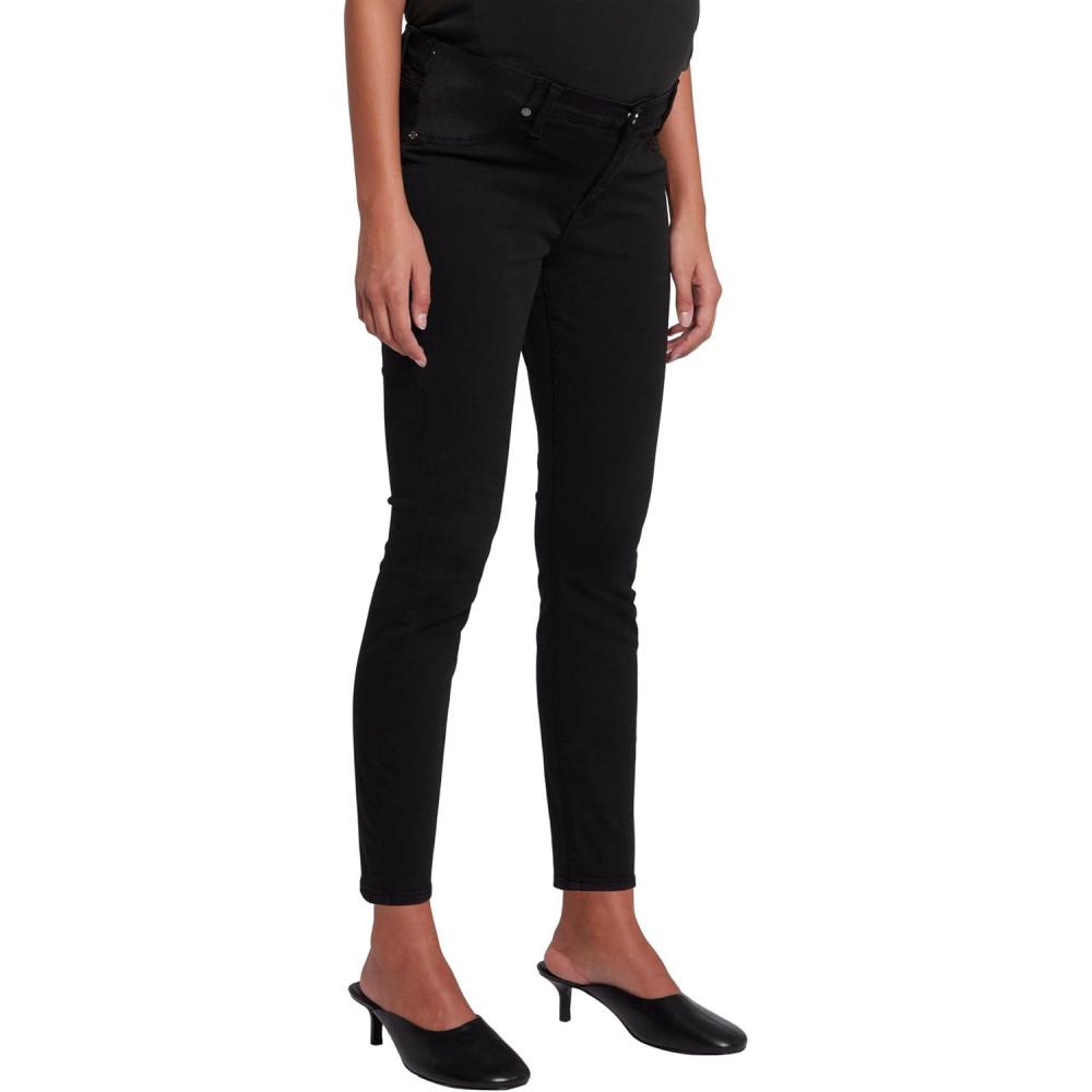 image:image7 For All Mankind Womens Maternity The Ankle Skinny Fit JeansBlack